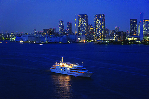スカイツリーと船(夜景)