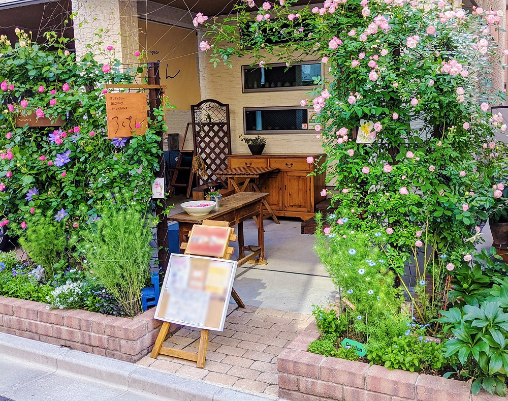 入り口を道路から見た状態（5月頃）