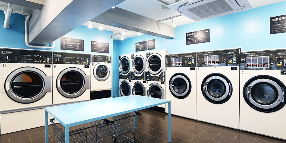 カフェが併設したランドリーです。