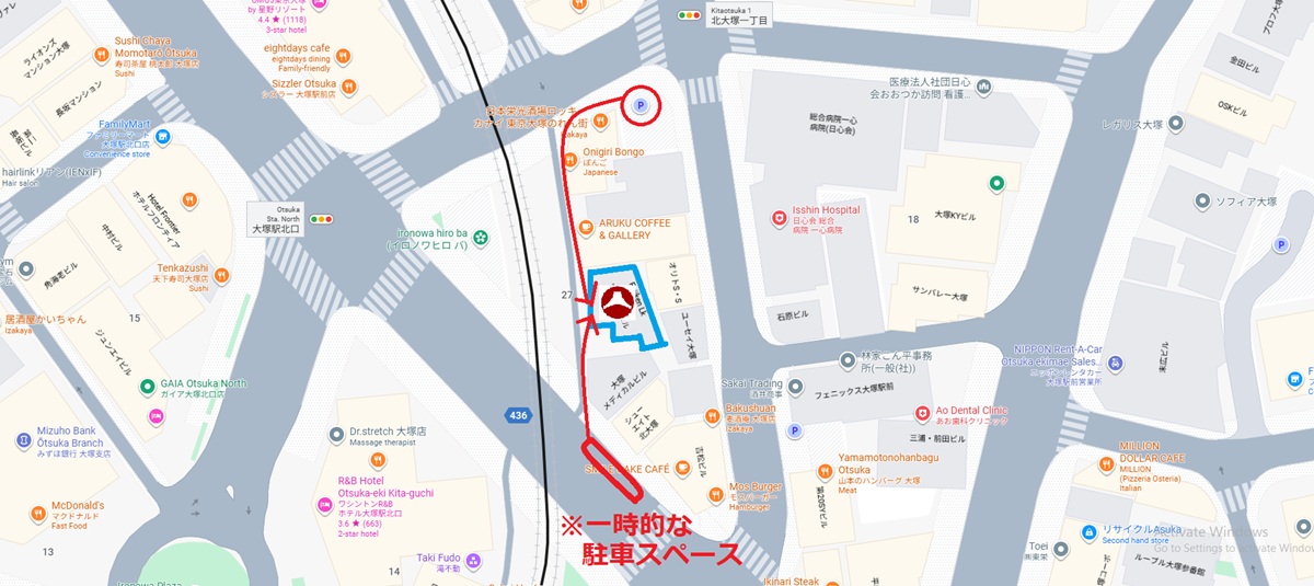 【搬入経路案内図】機材等搬入時の経路ご参考