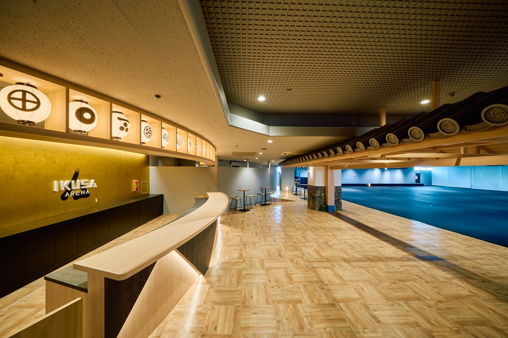 【和モダンなエントランスで特別感を演出】<br />オフィシャルでもエンタメでも活用できるリッチなエントランス。<br />参加者が会場に入った瞬間から、イベントへの期待感が高まります。